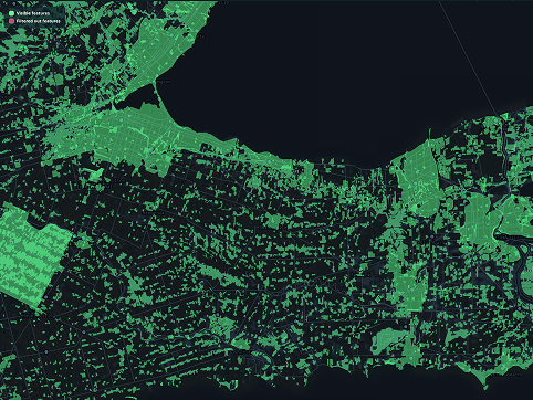 In this map I wanted to add a layer. For this layer, I wanted to show how much of the land was in use using a green highlight.